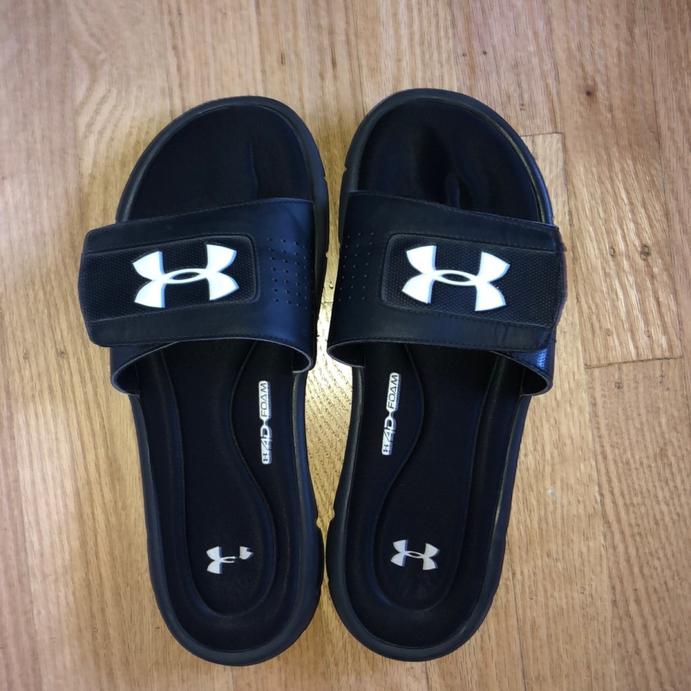 black under armour slides